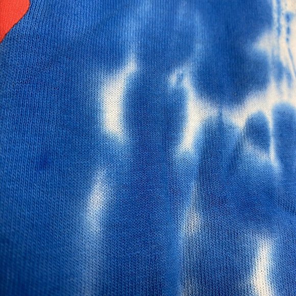 The Rolling Stones 2019 No Filter Tour Itinerary Tee -Tie Dye Blue & Red - L - Picture 7 of 7